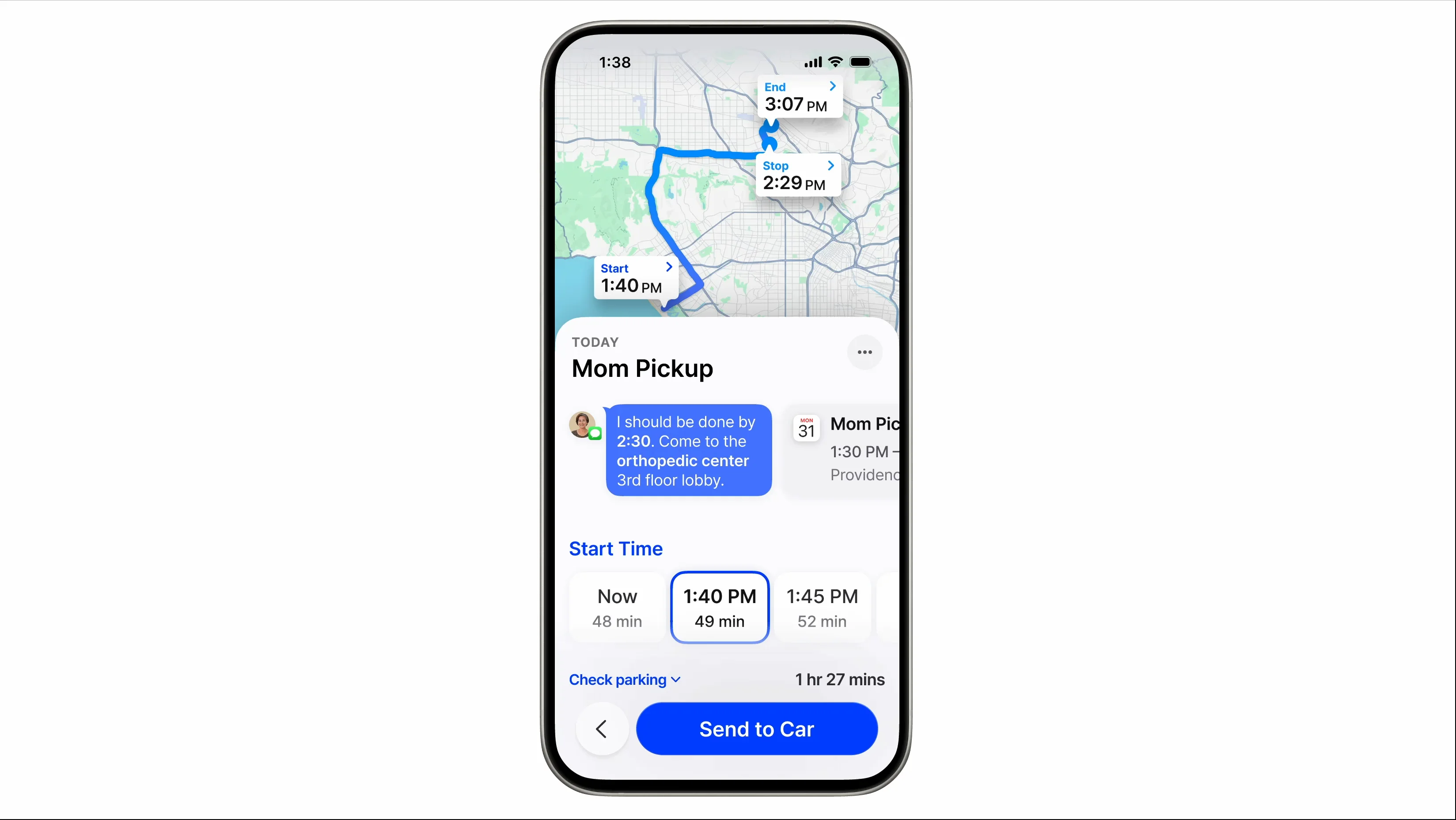 Trip card morphing from mobile version to IVI version