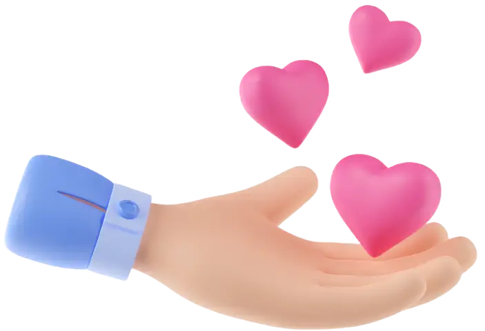 Hand with hearts
