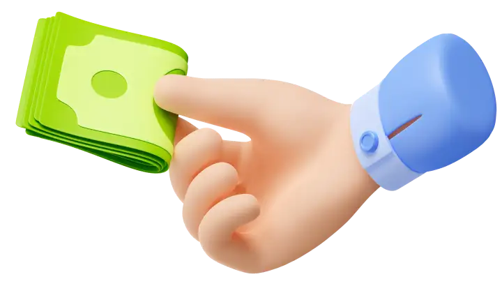 Hand widh money