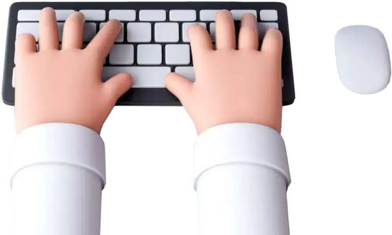 Typing hands