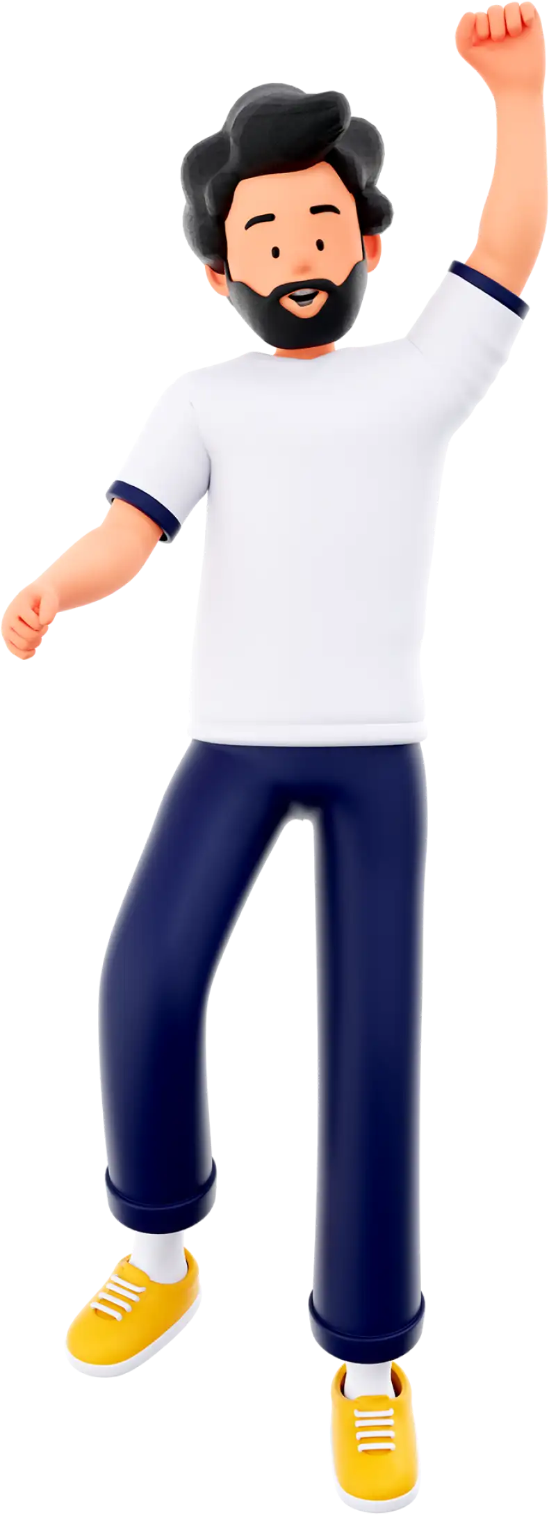 Man jumping in joy