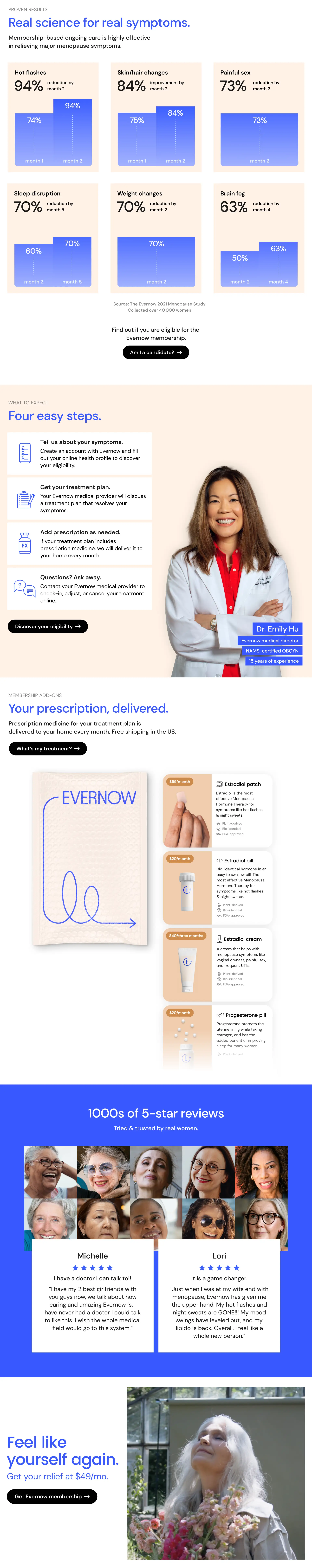 Redesigned landing page (bottom half)