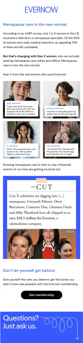 Email S2E03: Menopause care is the new normal.