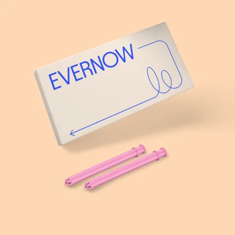 Product mockup image: Vaginal suppositories in an Evernow-branded box