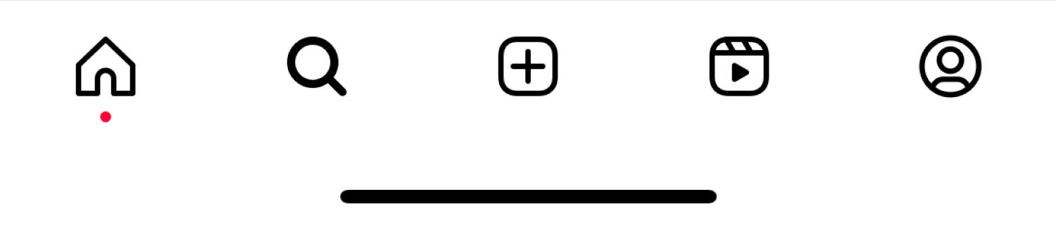 Instagram app bottom menubar